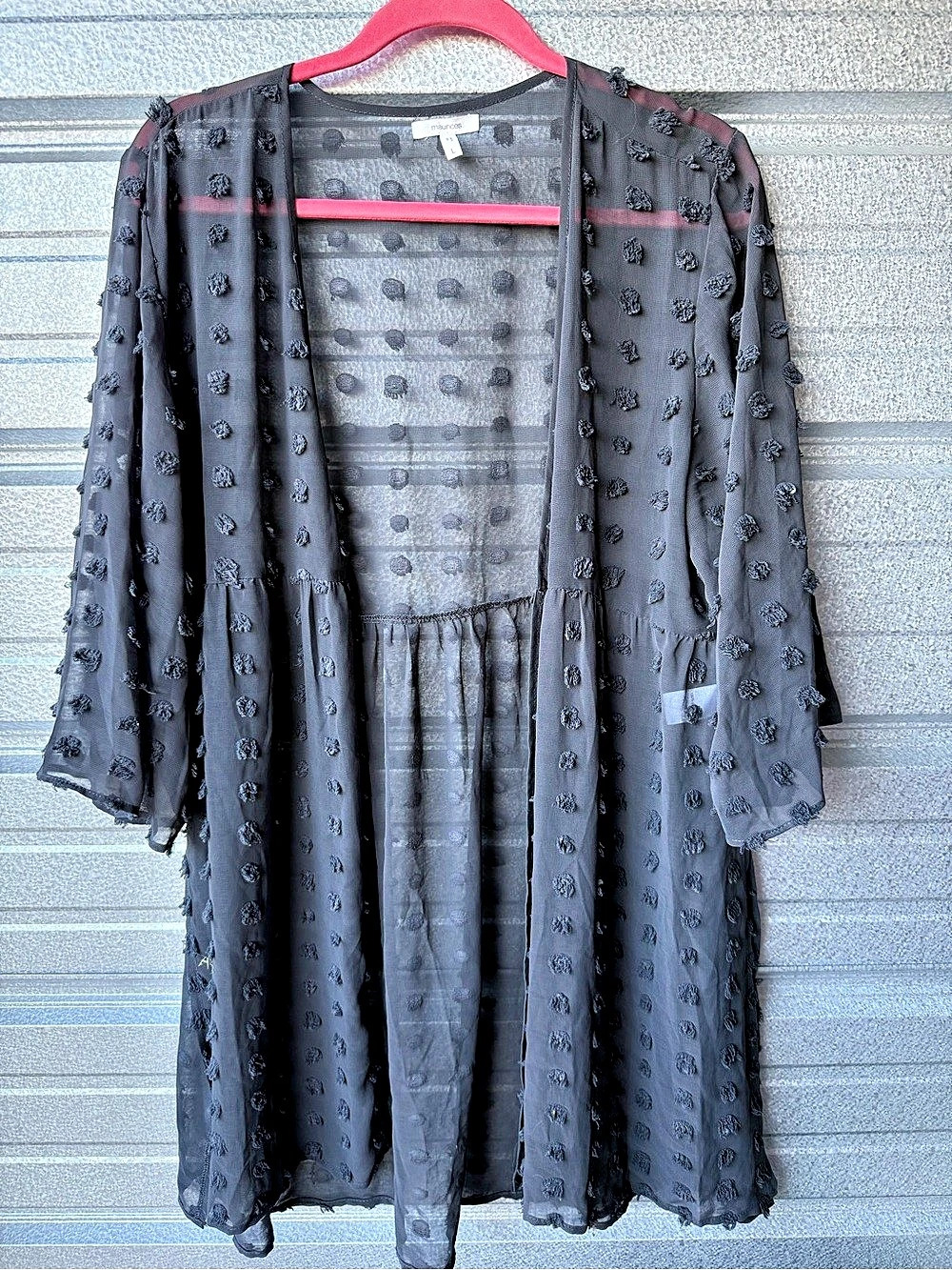 maurices Sheer Textured Duster in Gray size Large